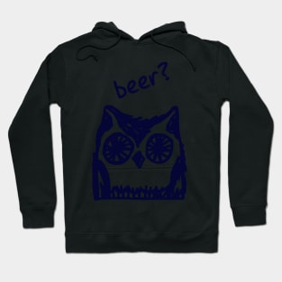 Beer? Who said beer? Thirsty owl typographic print Hoodie